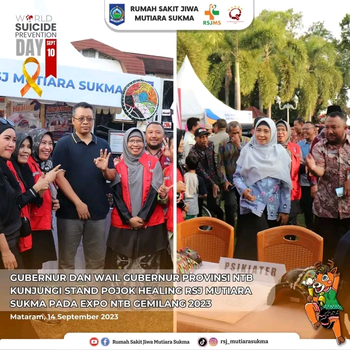 GUBERNUR DAN WAKIL GUBERNUR PROVINSI NTB KUNJUNGI STAND POJOK HEALING RSJ MUTIARA SUKMA PADA EXPO NTB GEMILANG 2023
